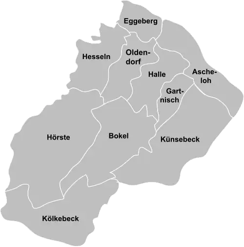 Administrative Gebietsgliederung von Halle (Westf.)