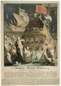 Zeitgenössischer illustrierter Druck mit dem Gedicht „Admiral Hosiers Ghost“ von Richard Glover