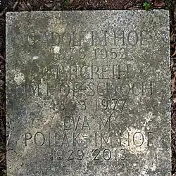 Adolf Im Hof-Schoch (1876–1952) Regierungsrat. Grab auf dem Friedhof am Hörnli