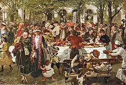 Adolph von Menzel: Frühstücksbuffet der Feinbäckerei in Kissingen, 1893