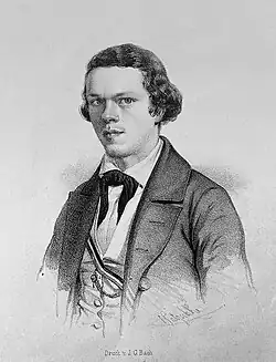 Eine Portraitzeichnung als Lithografie, wie sie etwa 1840 bis 1855 beliebt waren.