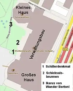 Lageplan der Skulpturen vor den Staatstheatern