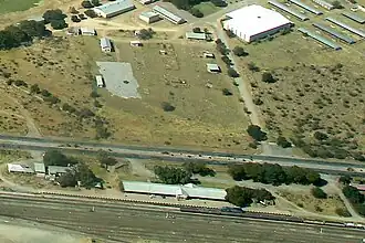 Bahnhof Otjiwarongo aus der Vogelperspektive (Blick nach Osten; 2017)