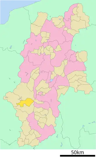 Lage Agematsus in der Präfektur