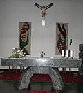 Altar in Ahlbach aus Wirbelau-Marmor
