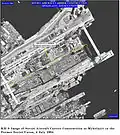 Aufnahme des Satelliten KH-8 von einem Teil der Werft mit dem in Bau befindlichen Flugzeugträger Admiral Kusnezow, 1984