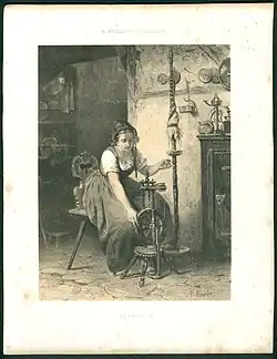 Die Spinnerin, Lithographie