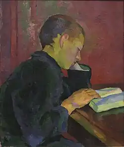 Alberto lesend, circa 1914, Bündner Kunstmuseum