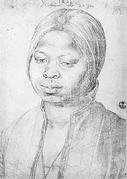 Katherina allt 20 Jar, Studien­zeichnung von Albrecht Dürer, 1521