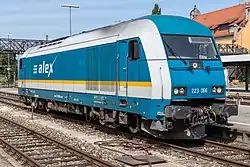 223 066, eine der ALEX-Loks, in Lindau