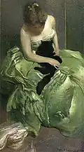 Frau im grünen Kleid, 1890