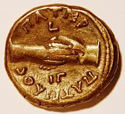 Hadrian Kampmann/Ganschow 32.468 Rückseite, Handschlag