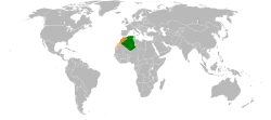 Lage von Algerien und Marokko