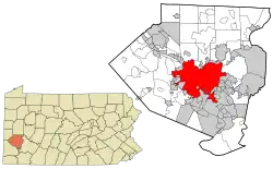 Lage im Allegheny County