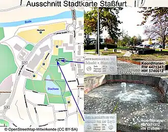 Ungefähre Lage der Schächte „v.d.Heydt“ und „v.Manteuffel“.