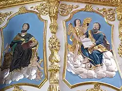 Kanzelkorb mit den Reliefs der Evangelisten Markus und Matthäus