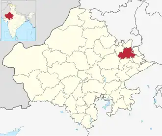 Positionskarte des Distrikts Alwar