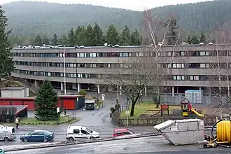 Der Bananblokka[3] (Bananenblock) am Ammerudvei.