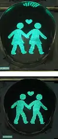 Gleichgeschlechtliche Ampelfiguren in Hannover