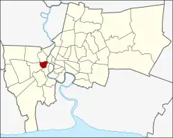 Karte von Bangkok, Thailand mit Bangkok Yai