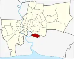 Karte von Bangkok, Thailand mit Bang Na