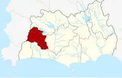 Karte von Rayong, Thailand, mit Nikhom Phatthana