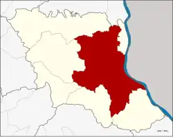 Karte von Mukdahan, Thailand, mit Amphoe Mueang Mukdahan