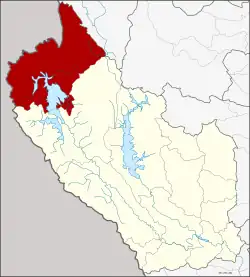 Karte von Kanchanaburi, Thailand, mit Sangkhla Buri