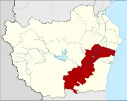 Karte von Phetchaburi, Thailand, mit Tha Yang