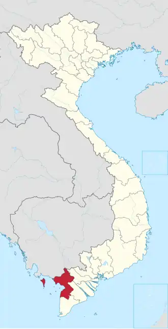 Karte von Vietnam mit der Provinz Tỉnh An Giang hervorgehoben