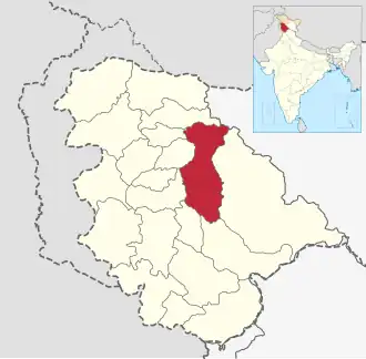 Positionskarte des Distrikts Anantnag