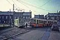 Straßenbahn- (Baureihe&nbsp;SM) und Stadtbahntriebwagen (Bauart 6100) in Anderlues, 1982