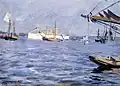 Anders Zorn: Das Schlachtschiff Baltimore im Stockholmer Hafen, 1890