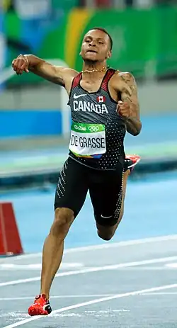 Der Kanadier Andre&nbsp;De&nbsp;Grasse gewann wie Bromell die&nbsp;Bronzemedaille
