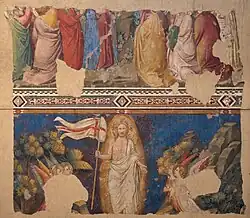 Freskofragment der Auferstehung Christi von Andrea Bonaiuti oder Pietro Nelli