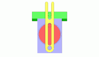 Transformation der Rotation zur Translation (Kurbelschleife)