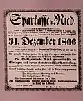 Ankündigung im Rieder Volksblatt am 31.&nbsp;Dezember 1866