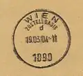Ankunftsstempel der Zustellbasis 1090 Wien; März 2004.