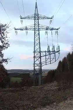 Mast mit Erdkabel-Abzweig bei Frittlingen