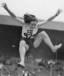 Ann-Britt Leyman – auf dem Foto als Weitspringerin – belegte im Finale Rang&nbsp;sechs