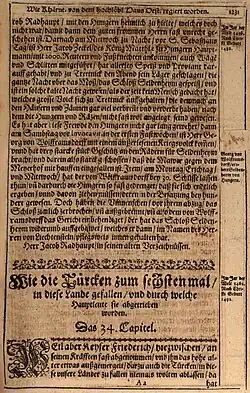 Anfang des Kapitels über den Türkeneinfall 1492 in den Annales Carinthiae