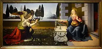 Die Verkündigung Mariae, L’Annunciazione (Leonardo da Vinci und Andrea del Verrocchio)