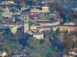 Bürgli und Kirche Enge, Ansicht vom Uetliberg