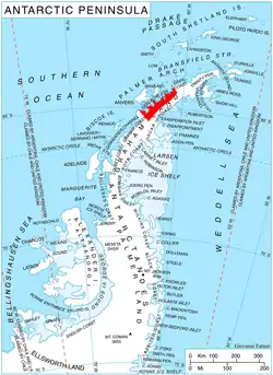 Lage der Danco-Küste