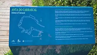 Plan der Anta do Carrascal mit außermittigem Gang