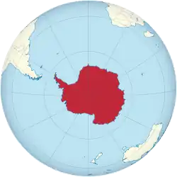 Lage Antarktikas auf einer Weltkarte