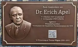 Gedenktafel für Erich Apel in Judenbach