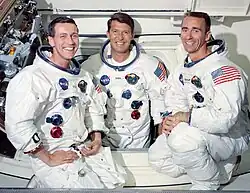 Apollo 7 – v.&nbsp;l.&nbsp;n.&nbsp;r. Donn Eisele, Walter Schirra, Walter Cunningham