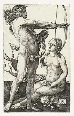 Apollo und Diana, Kupferstich von Albrecht Dürer (1502)