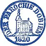 Anzeige Siegel Pfarrgemeinde Dobien ab 1820